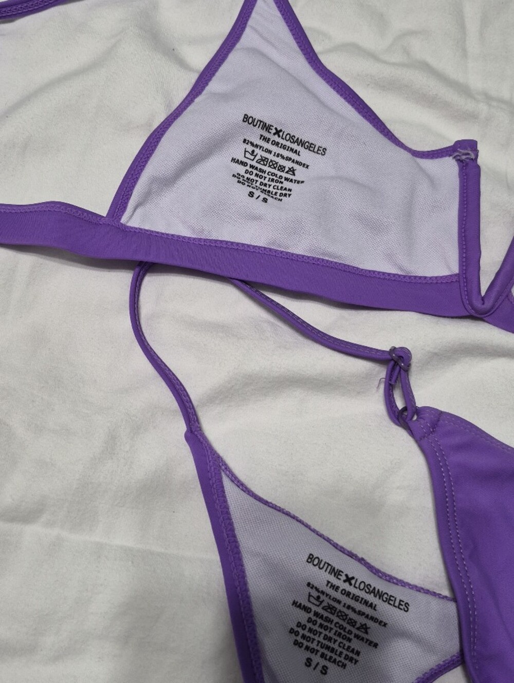 Boutine LA - Purple Bikini Set - Triangle Top & Thong Bottom - Picture 3 of 5